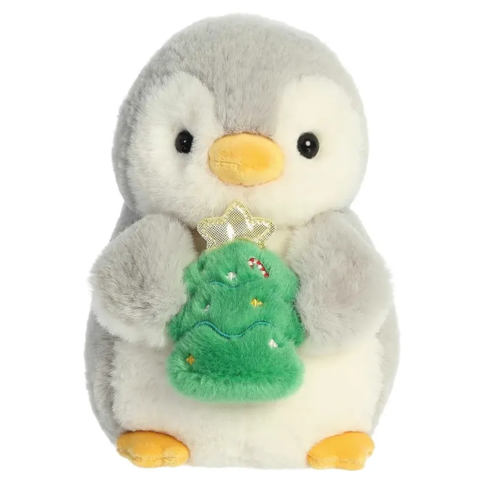 Aurora PomPom Penguin with Christmas Tree 8" New
