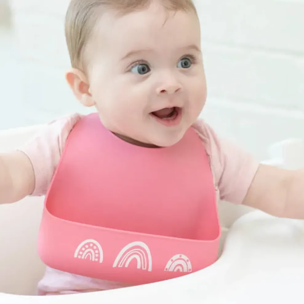 Bella Tunno Little Bites Starter Bib: Chasing Rainbows Hot