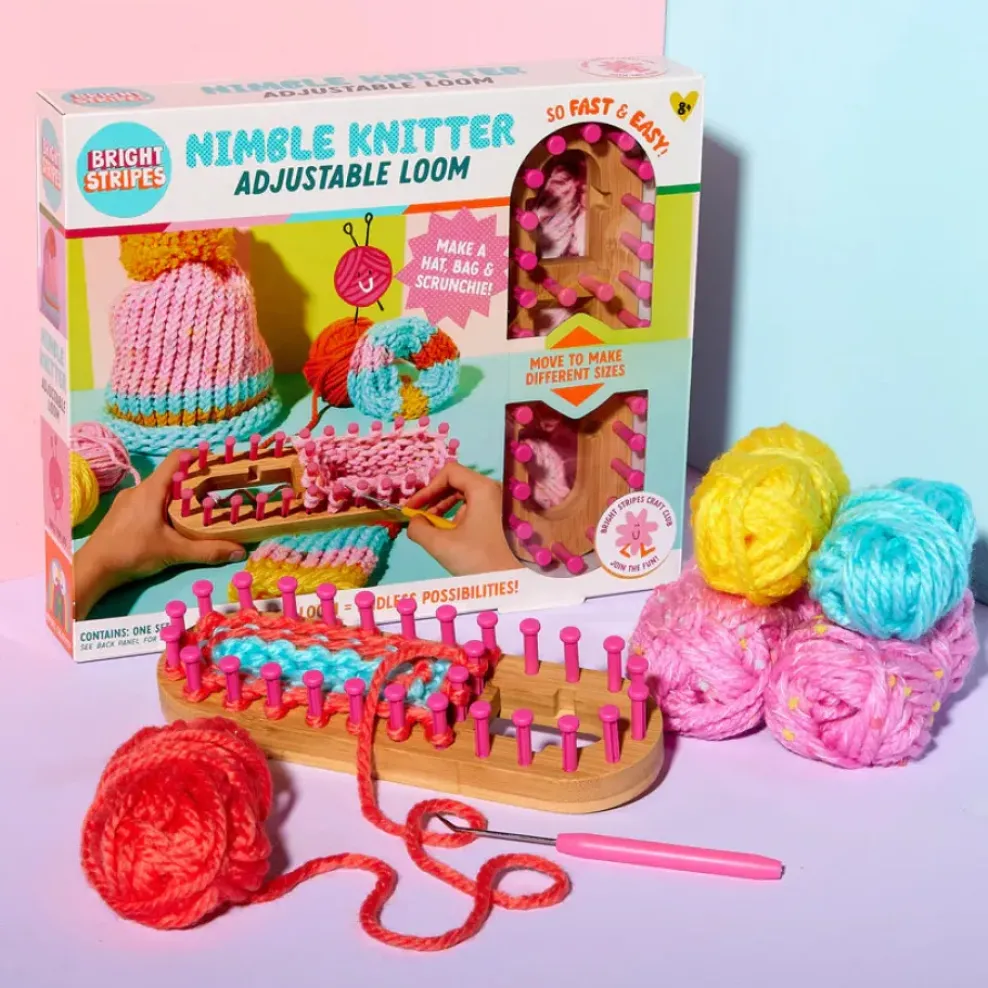 Bright Stripes, LLC Bright Stripes Nimble Knitter Adjustable Loom Hot
