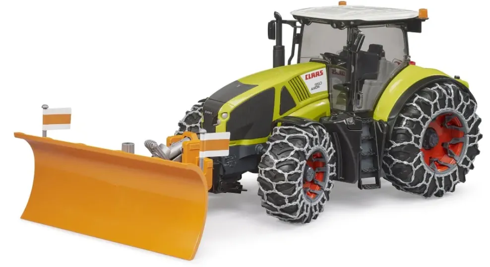 Bruder ® Claas Axion 950 with Snow Chains and Plough Blade New