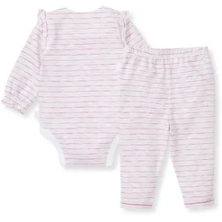 Burt's Bees Baby Burt's Bees Organic Baby Bodysuit Set Pink Slub Stripe Hot