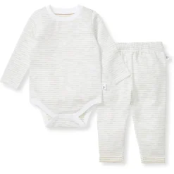 Burt's Bees Baby Burt's Bees Organic Baby Bodysuit Set Green Slub Stripe Fashion