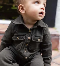 Burt's Bees Baby Burt's Bees Organic Baby Button Down Jumpsuit - Shadow Fashion