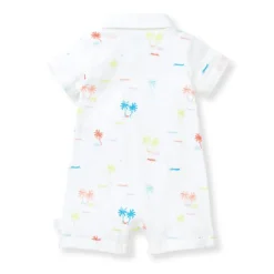 Burt's Bees Baby Burt's Bees Organic Baby Beach Shack Polo Romper Hot