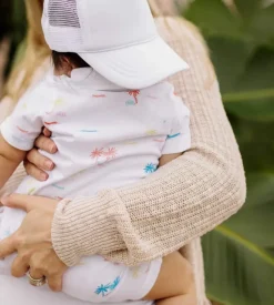 Burt's Bees Baby Burt's Bees Organic Baby Beach Shack Polo Romper Hot