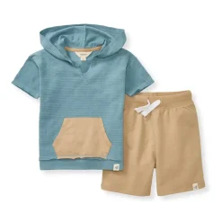 Burt's Bees Baby Burt's Bees Organic Baby Dotted Jacquard Sweatshirt & Shorts Set Outlet