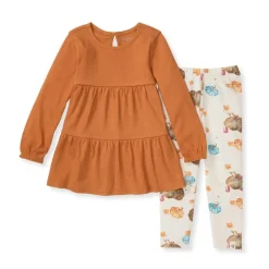 Burt's Bees Baby Burt's Bees Organic Baby Girl Turkey Time Shirt and Pant Set New