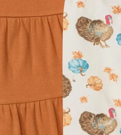 Burt's Bees Baby Burt's Bees Organic Baby Girl Turkey Time Shirt and Pant Set New