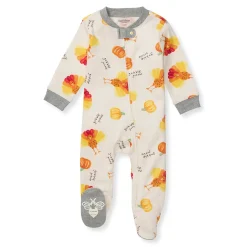 Burt's Bees Baby Burt's Bees Organic Baby One-Piece Footless Sleep & Play Turkey Gobble Outlet
