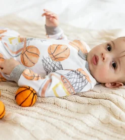 Burt's Bees Baby Burt's Bees Organic Baby One-Piece Sleep & Play Basketball Fashion
