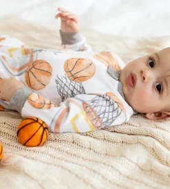 Burt's Bees Baby Burt's Bees Organic Baby One-Piece Sleeper Basketball Fashion