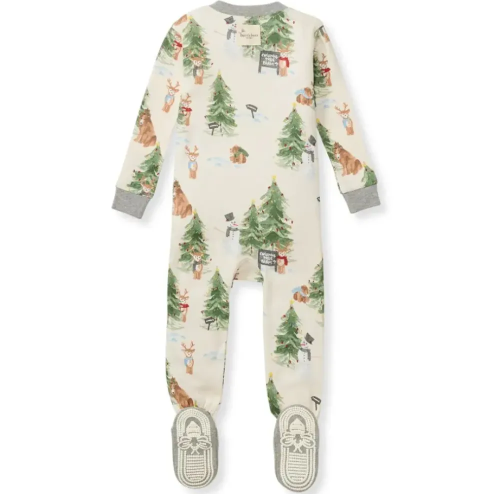 Burt's Bees Baby Burt's Bees Organic Baby One-Piece Sleeper Christmas Tree Farm Clearance