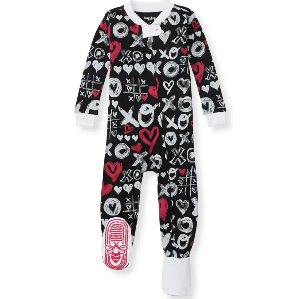 Burt's Bees Baby Burt's Bees Organic Baby One-Piece Sleeper XO Doodles Hot