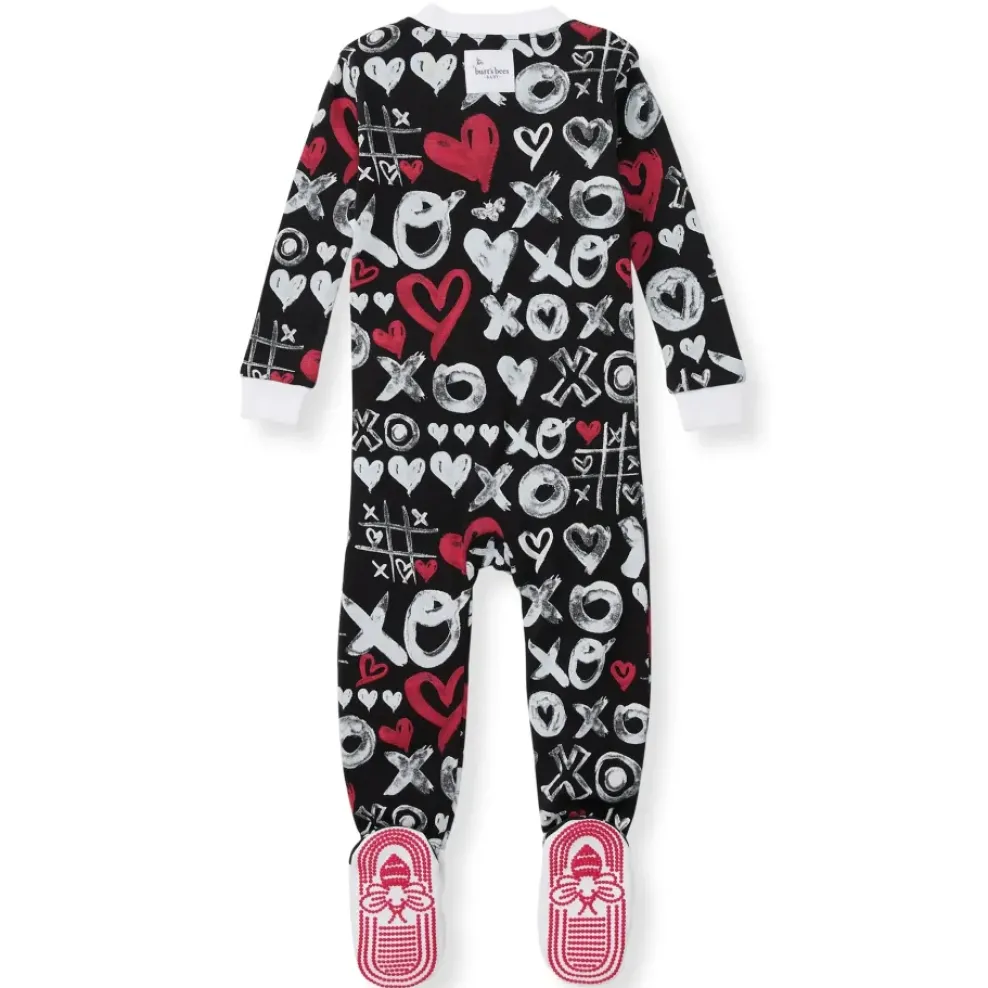 Burt's Bees Baby Burt's Bees Organic Baby One-Piece Sleeper XO Doodles Hot