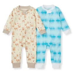 Burt's Bees Baby Burt's Bees Organic Baby One-Piece Footless Sleep & Play 2 Pack: Sandy Castles & Printed Tie Dye Discount