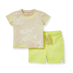 Burt's Bees Baby Burt's Bees Organic Great White Shark Tee & Short Set Fashion