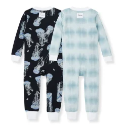 Burt's Bees Baby Burt's Bees Organic One-Piece Snug Fit Sleeper 2-Pack: I'm Jelly & Printed Tie Dye Hot
