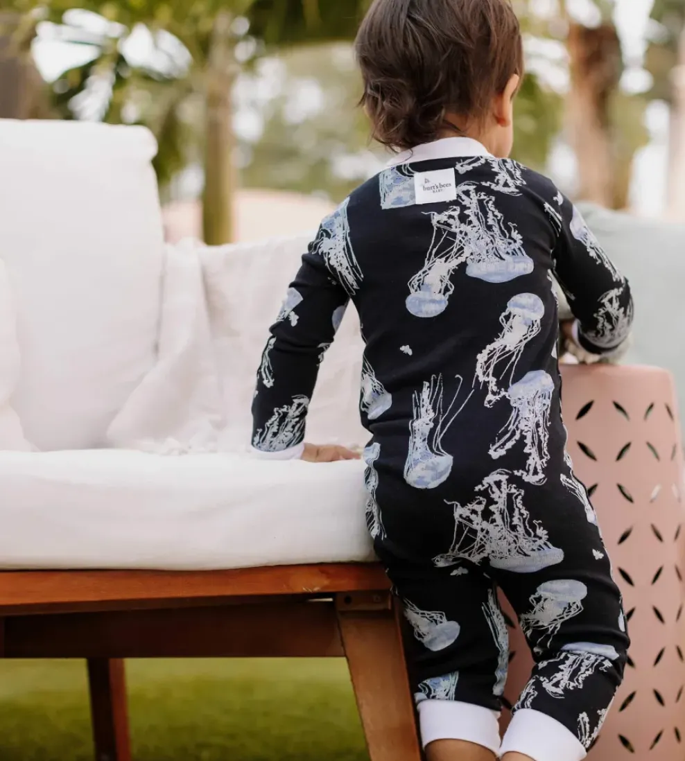 Burt's Bees Baby Burt's Bees Organic One-Piece Snug Fit Sleeper 2-Pack: I'm Jelly & Printed Tie Dye Hot