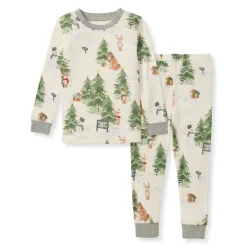 Burt's Bees Baby Burt's Bees Organic Two-Piece Pajamas Christmas Tree Farm New