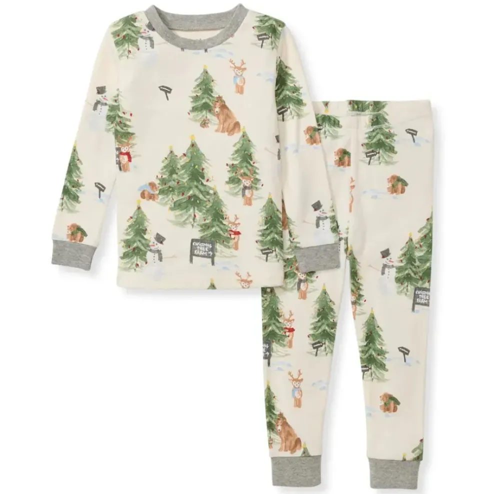 Burt's Bees Baby Burt's Bees Organic Two-Piece Pajamas Christmas Tree Farm New