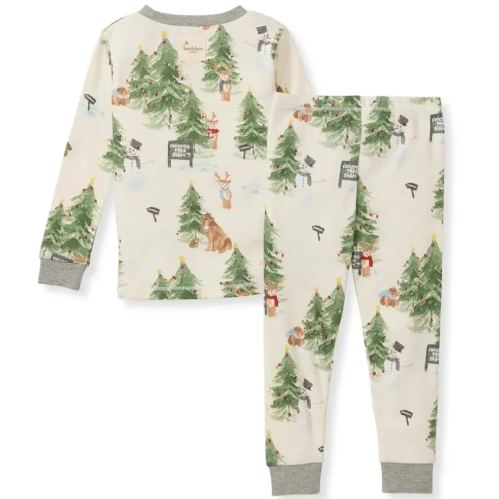 Burt's Bees Baby Burt's Bees Organic Two-Piece Pajamas Christmas Tree Farm New