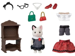 Epoch Calico Critters Fashion Playset Town Girl Series Tuxedo Cat Best