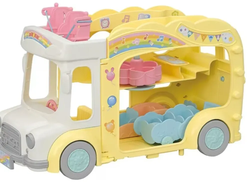 Epoch Calico Critters Rainbow Fun Nursery Bus New