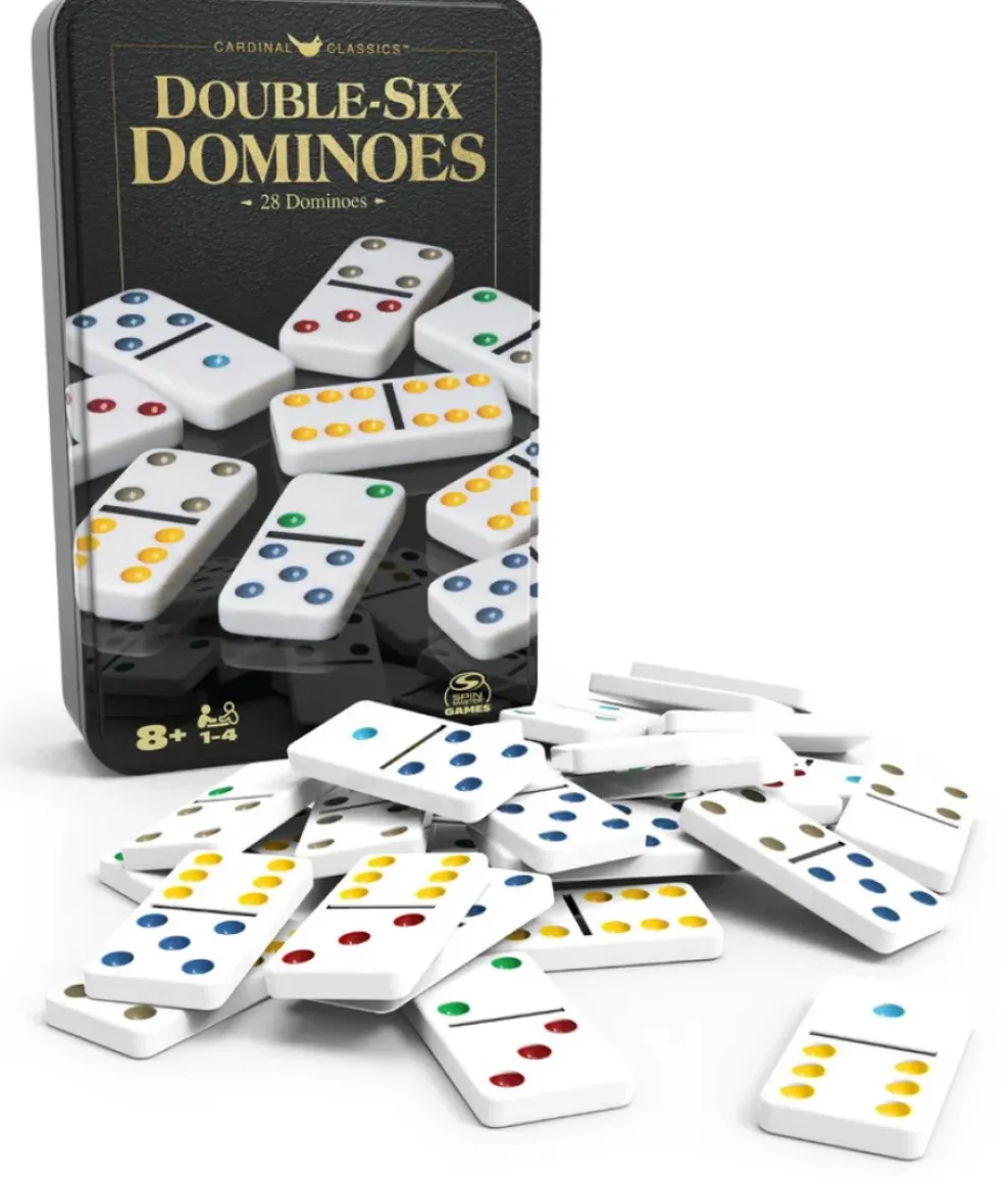 Spin Master Cardinal Games Deluxe Double-6 Dominoes in Storage Tin Fashion
