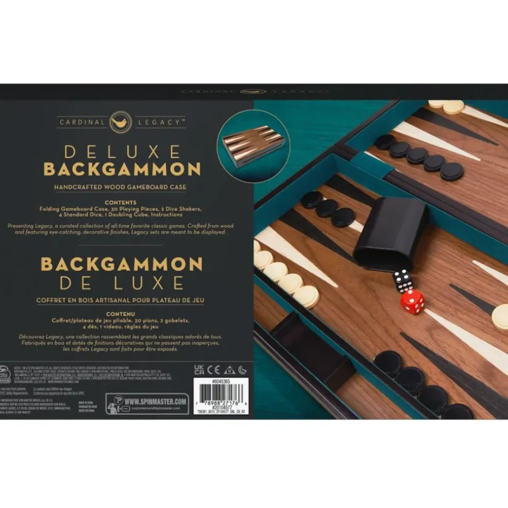 Spin Master Cardinal Games Deluxe Wooden Backgammon Sale