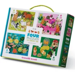 Crocodile Creek Four Puzzles: Playful Pets Clearance