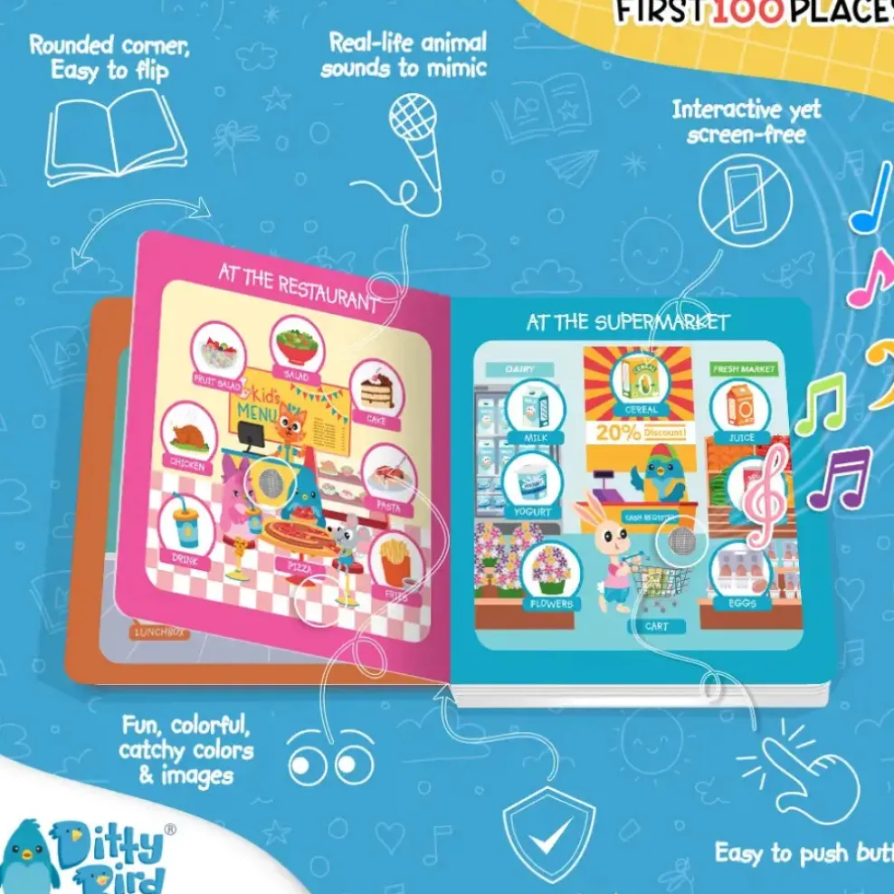 Ditty Bird ® Baby Sound Vocabulary Book: First 100 Places Discount