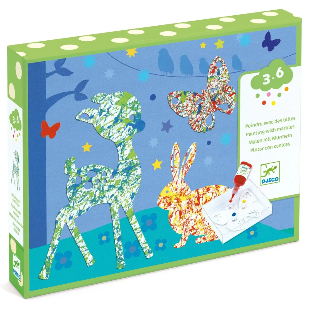 Djeco Colorful Parade Painting with Marbles Set Clearance