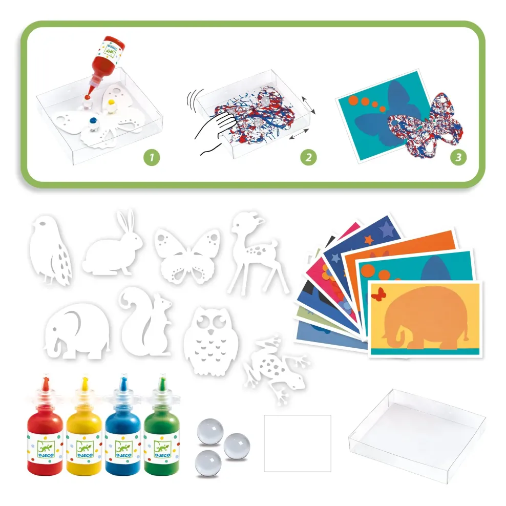 Djeco Colorful Parade Painting with Marbles Set Clearance