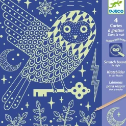 Djeco Glow-in-the-Dark Scratch Card Activity Set: At Night Fashion
