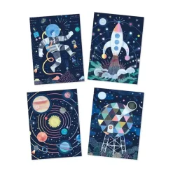 Djeco Metallic Scratch Card Activity Set: Cosmic Mission Hot