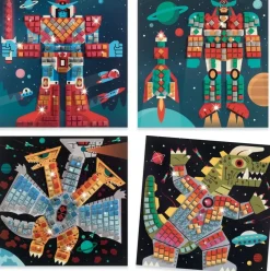 Djeco Sticker Mosaic Craft Kit: Space Battle Hot