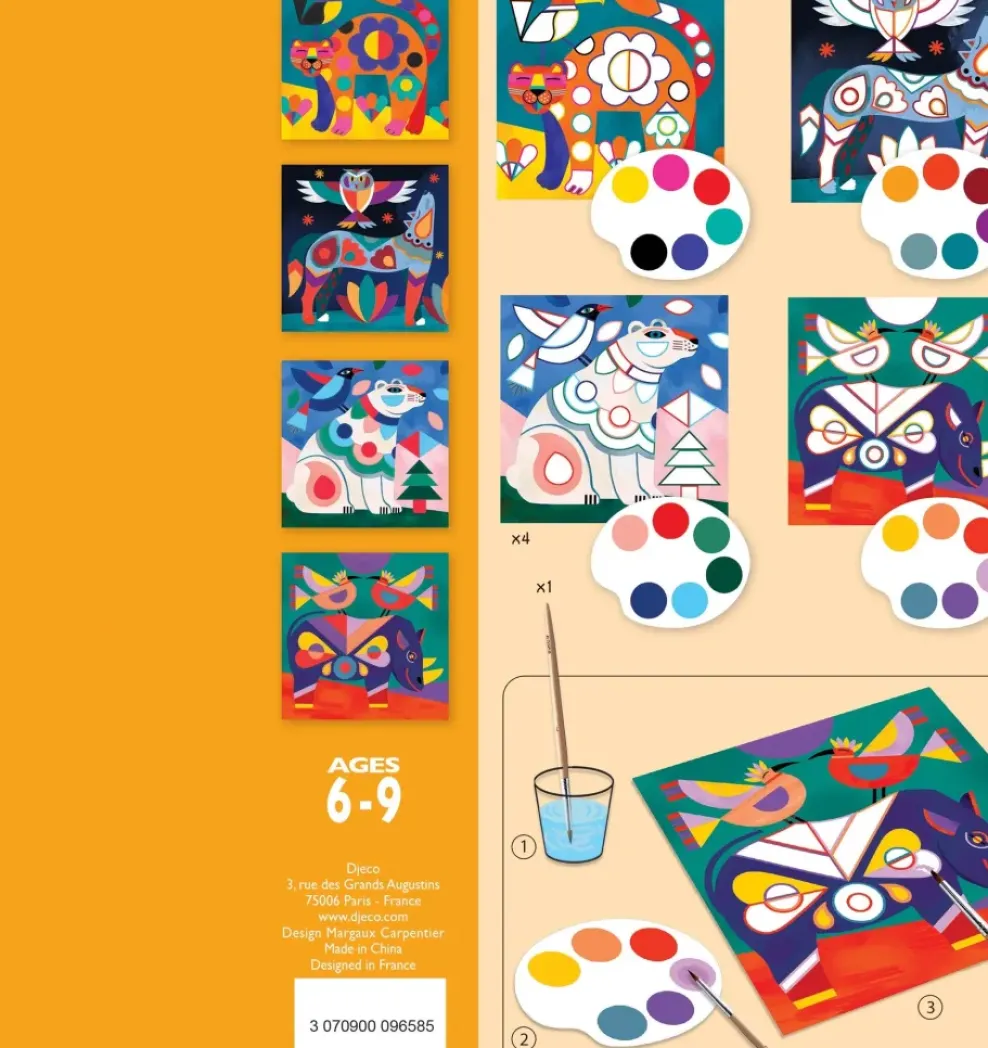 Djeco Surprise Watercolor Painting Cards Activity Set: Fanciful Bestiary Best