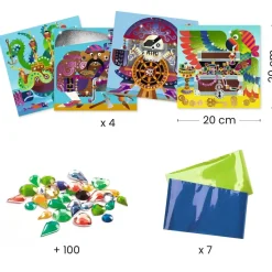 Djeco Up and at 'Em Foil and Jewel Mosaic Craft Kit Hot