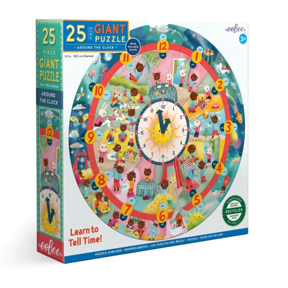 eeBoo 25 Piece Giant Puzzle Around the Clock Discount