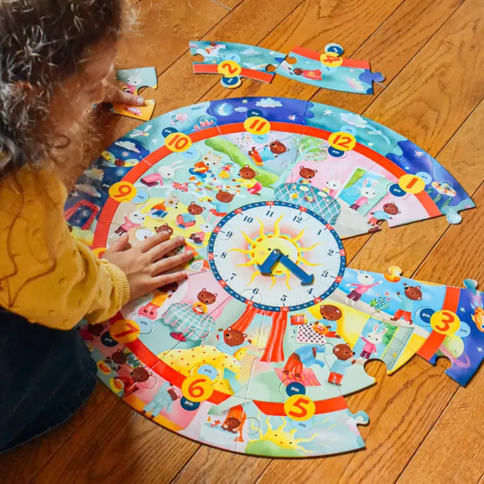 eeBoo 25 Piece Giant Puzzle Around the Clock Discount