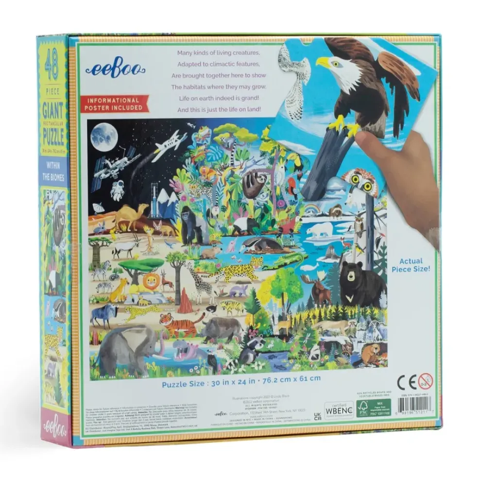 eeBoo 48 Piece Giant Puzzle Within the Biomes Hot