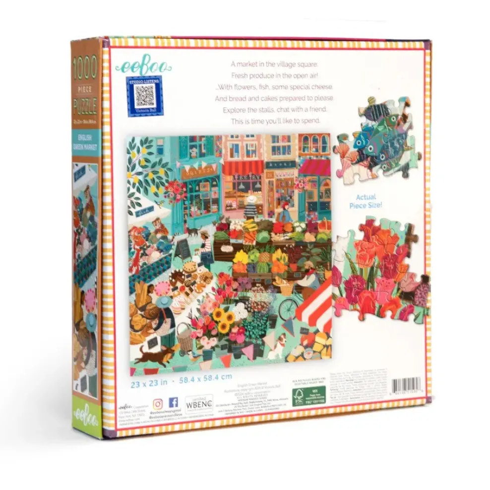 eeBoo 1000 Piece Puzzle English Green Market Online