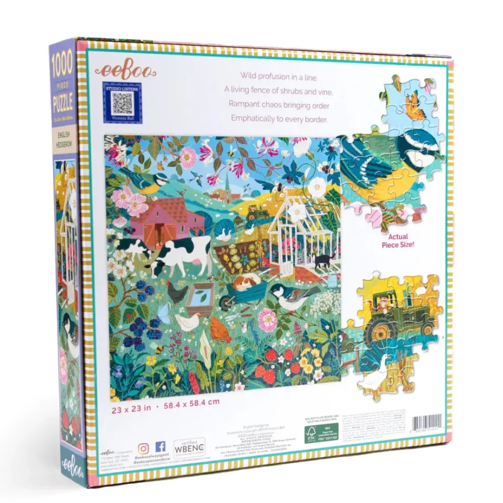 eeBoo 1000 Piece Puzzle English Hedgerow Fashion