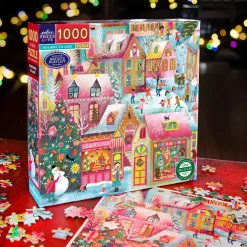 eeBoo 1000 Piece Puzzle Holiday Village Clearance