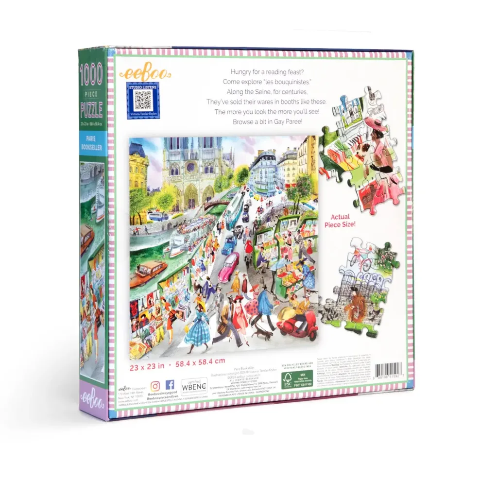 eeBoo 1000 Piece Puzzle Paris Bookseller Discount