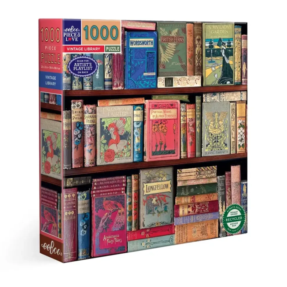 eeBoo 1000 Piece Puzzle Vintage Library Fashion