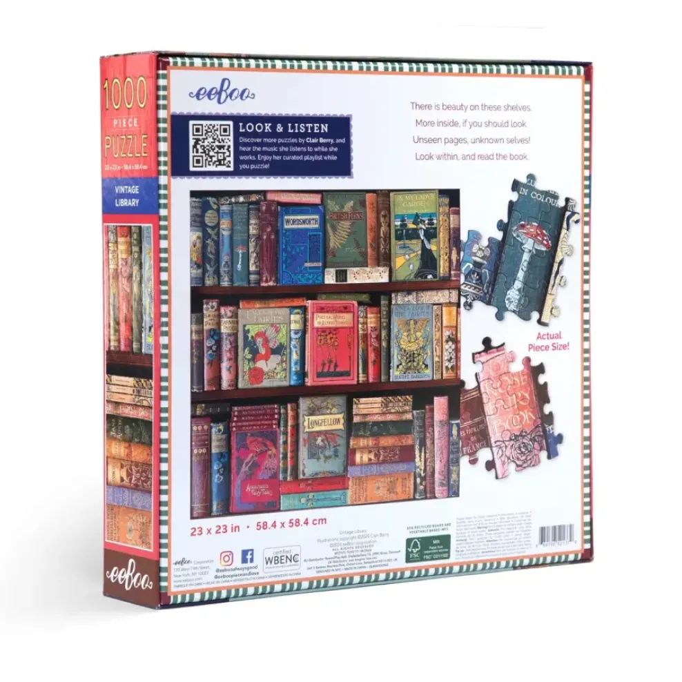 eeBoo 1000 Piece Puzzle Vintage Library Fashion