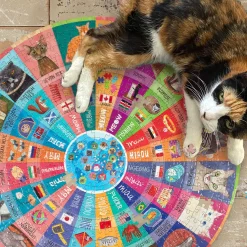 eeBoo 500 Piece Round Puzzle Cats of the World New