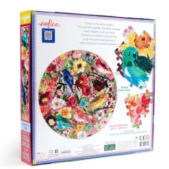 eeBoo 500 Piece Round Puzzle Birds & Blossoms Best