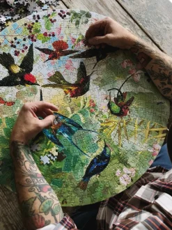 eeBoo 500 Piece Round Puzzle Hummingbirds Clearance